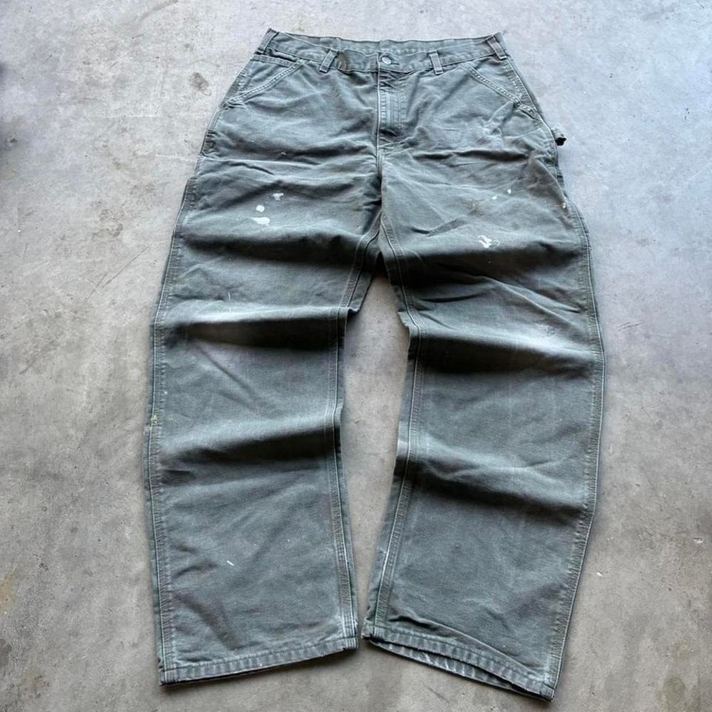 Baggy green faded beautiful baggy fit Carhartt carpenter‎ workwear pants
